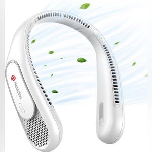 White Wearable Neck Fan - Hands-Free Cooling